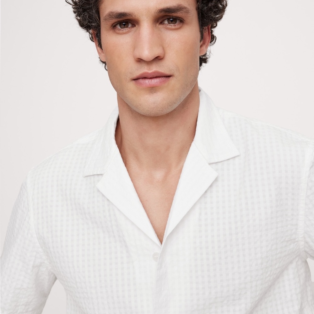 Banana Republic Seersucker Resort Shirt - Gingham, Resortwear, Preppy